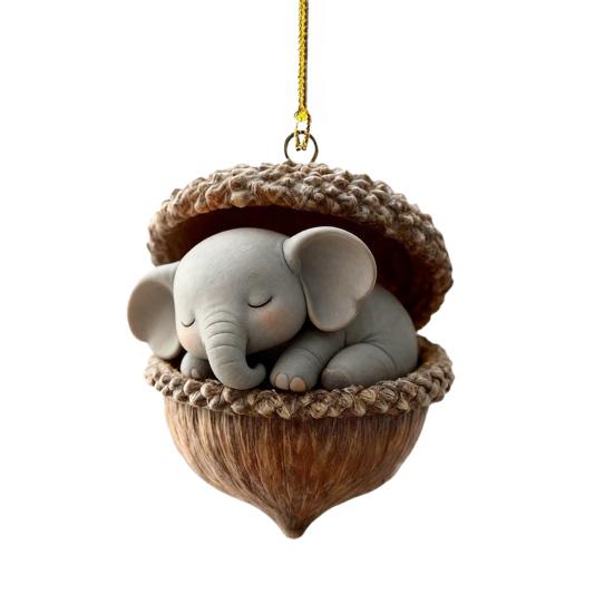 Ornements Gland Animaux de la Forêt 2D Plat Acrylique Pomme de Pin Animal Décorations d'Arbre de Noël Créature des Bois Décoration à Suspendre pour Arbre de Noël Décor de Fête