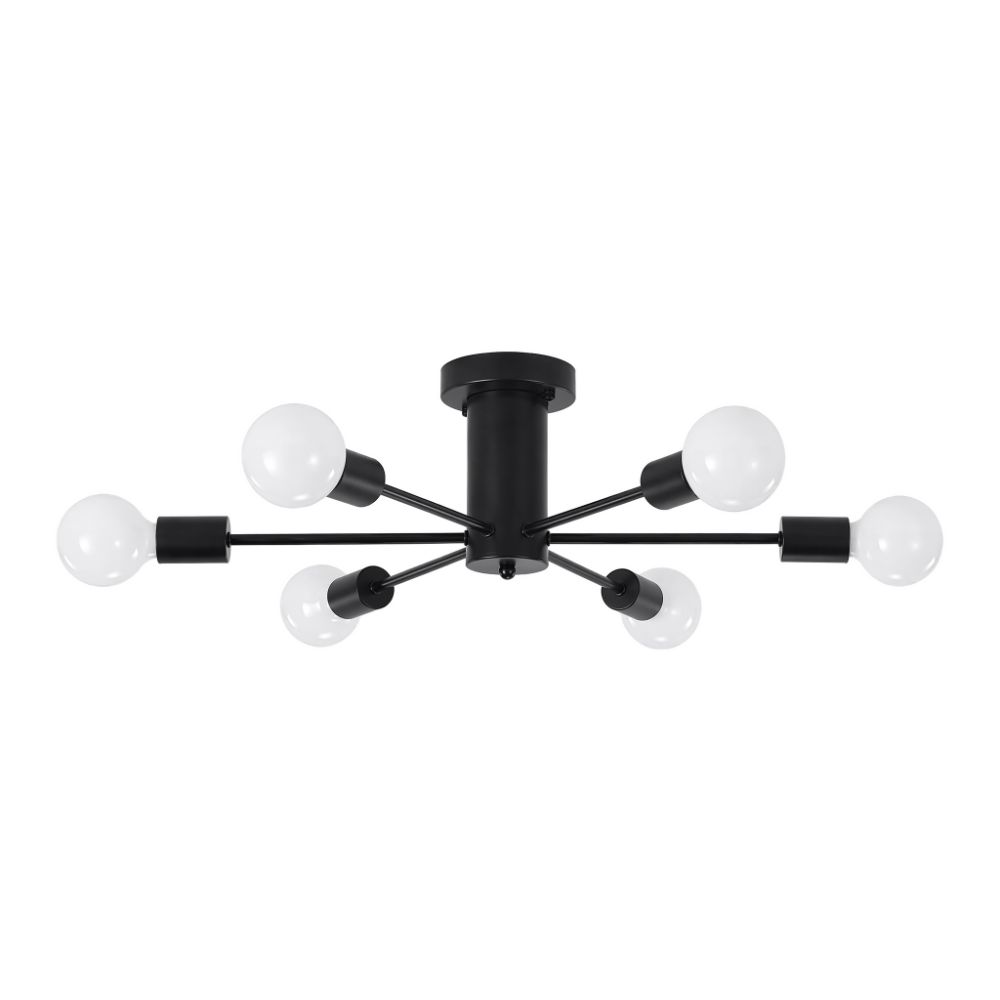 E27 Chandelier 6-Lights Close To Ceiling Light Modern Ceiling Lamp  Office