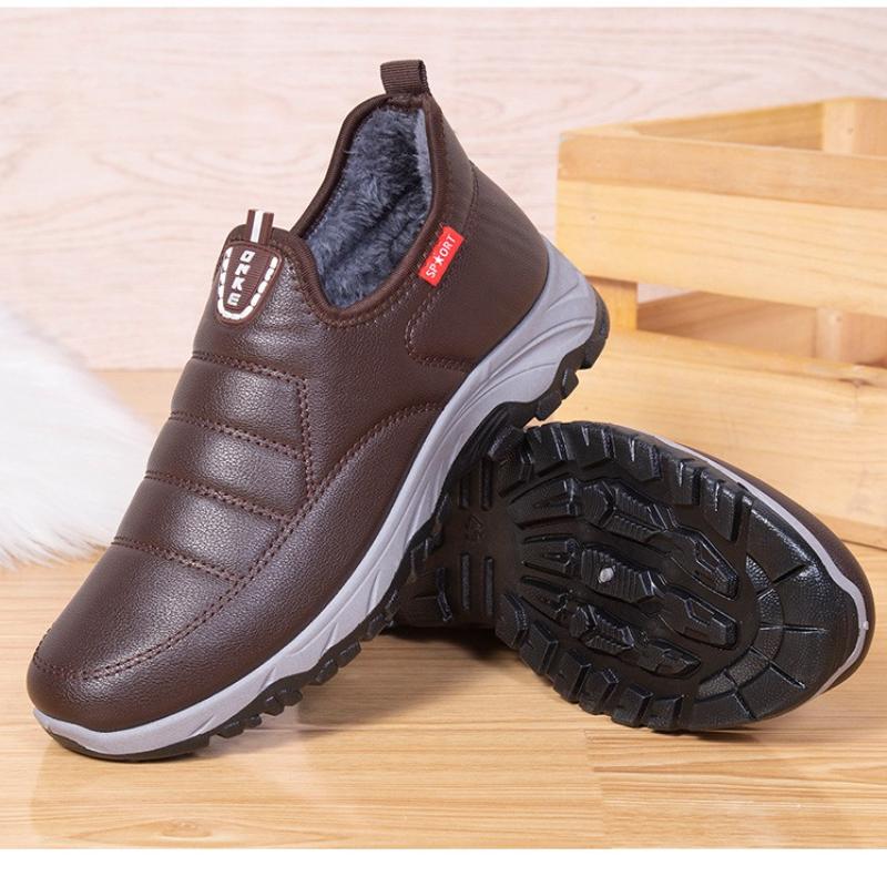 New Middle-aged and Elderly Men's Sports Cotton Shoes Plus Velvet Thick Waterproof Dad Shoes Cotton Shoes Men