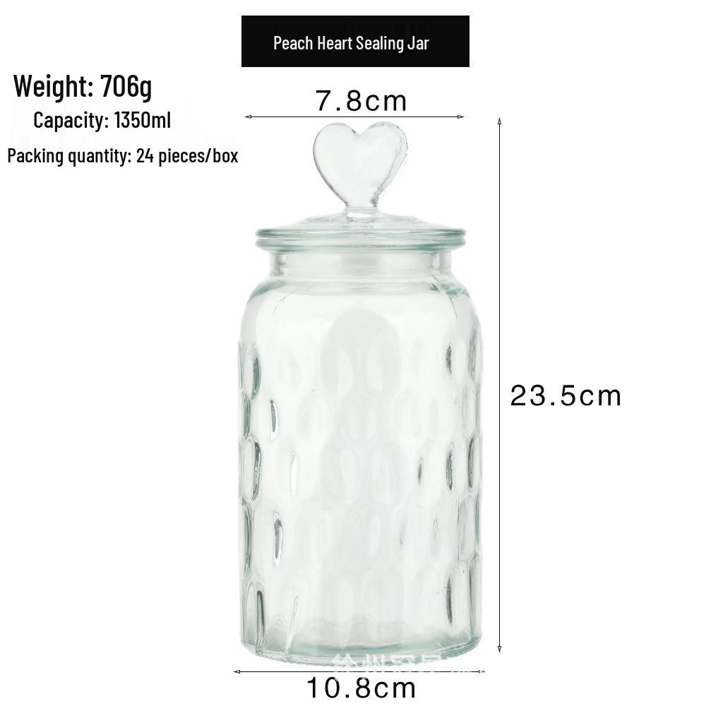 Transparent Glass Jar for Kitchen Storage of Grains, Dried Tangerine Peel, Pickled Vegetables, and Dried Fruits