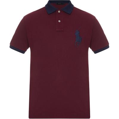 Polo SS24 Polohemd mit großem Logo gestickt Herren Poloshirts Burgunderrot 710752866-006