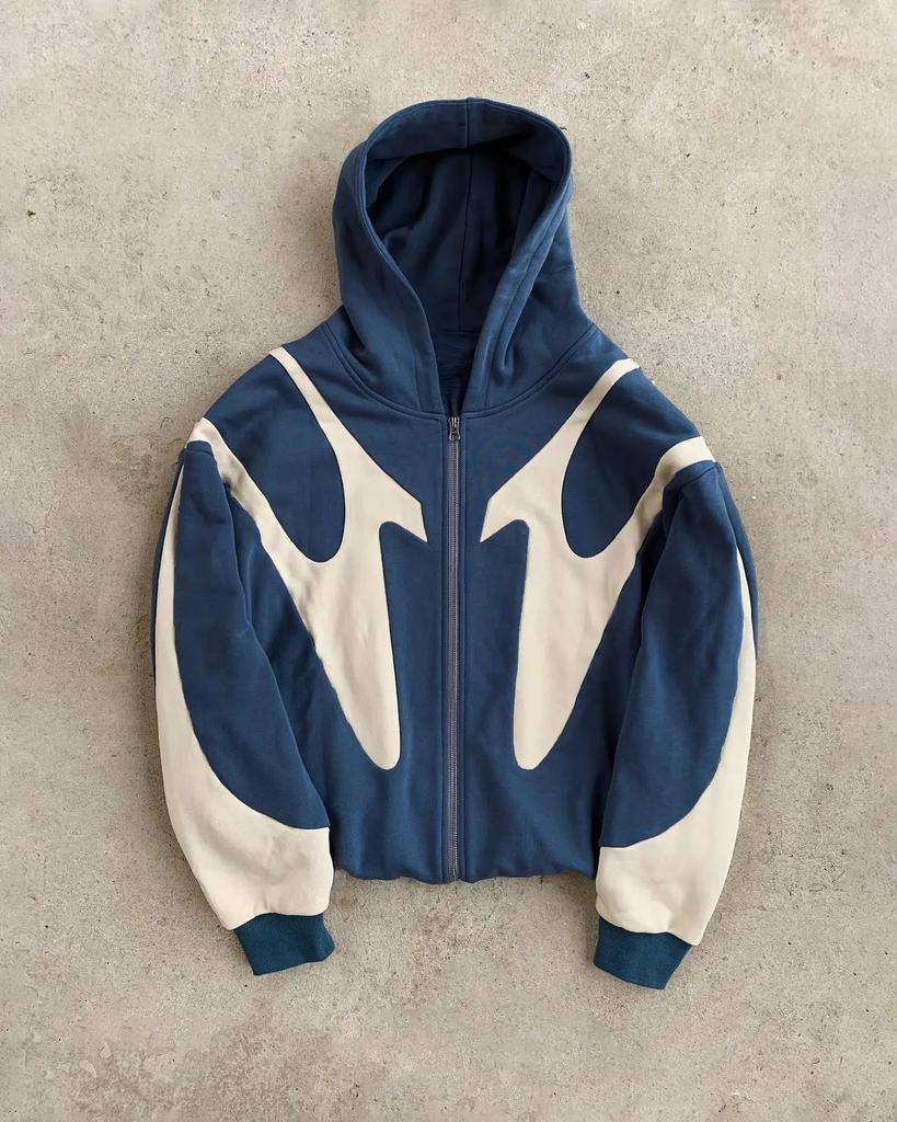 Women's Hooded Long Sleeve Zip Up Hoodie Loose Fit Hip Hop Color Block Patchwork Y2K Harajuku Streetwear Casual Sweatshirt Jacket