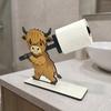 Handmade Wood Bathroom Tissue Stand Funny Animals Wooden Toilet Paper Holder, 3D Animal Decor, Cute Cartoon Sturdy Roll Free Standing for Home,