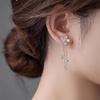 Two-Way Tassel Stud Earrings for Women: Sparkling Flower Design, Stylish 2022 Trend, Versatile with S925 Silver Needle.