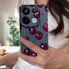 Retro Oil Painting Style Cherry Pattern Case For Xiaomi 14T 13T 11T Pro Funda Redmi Note 14 13 Pro 5G 12 11 Leather Texture Silicone Cover