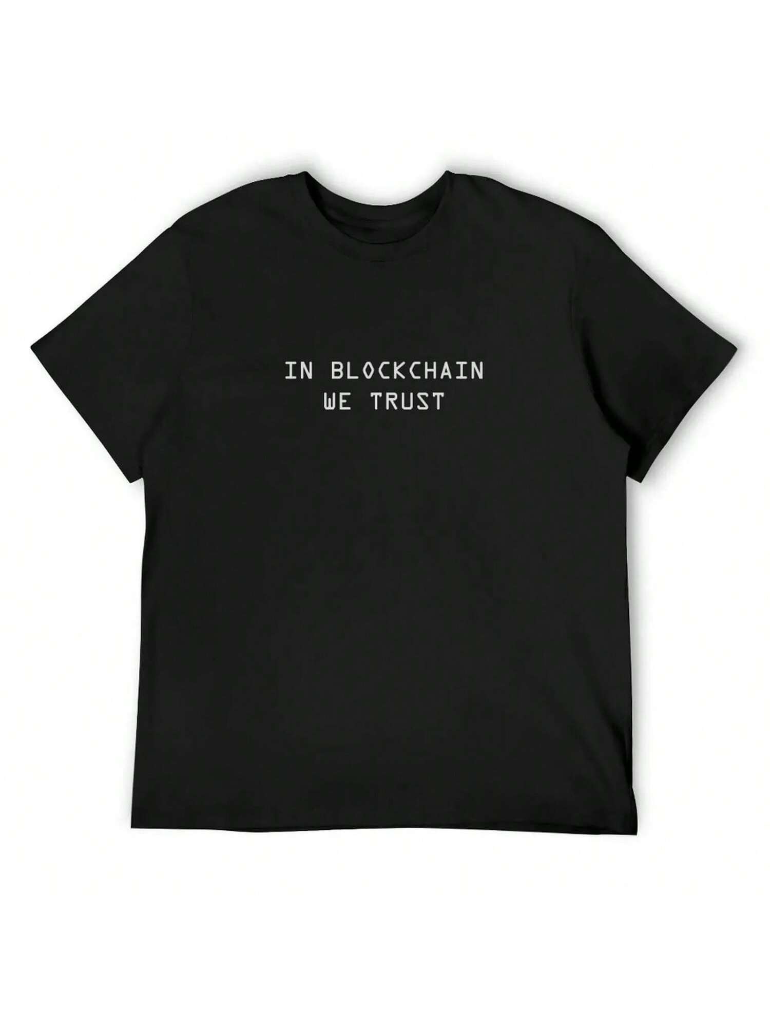 

In Blockchain We Trust Cryptocurrency Bitcoin Ethereum Logo T-Shirt Summer Clothes Sweat Shirts Men Graphic S