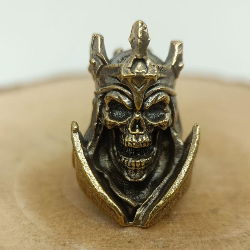 1pcs Vintage Brass 6mm Hole Screaming Skull Keychain Pendant Backpack Pendant Vintage Brass Crafts Classic Brass Vintage Brass Crafts