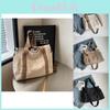 Large Capacity Stylish Canvas Tote Bag For Work And Casual Outings In Black Beige And Khaki Colors