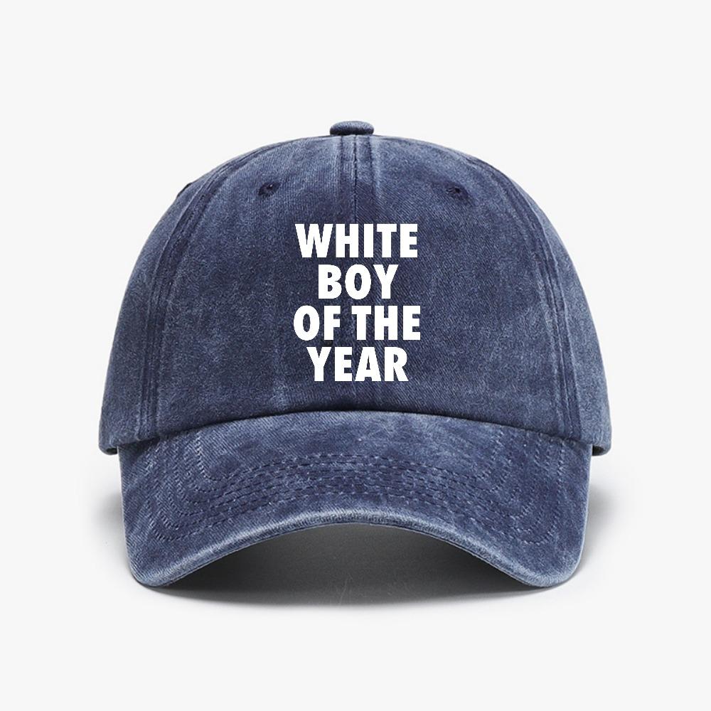 WHITE BOY OF THE YEAR cool Baseball Cap Retro Summer Women Unisex Clothes Girl Distressed Washed hats