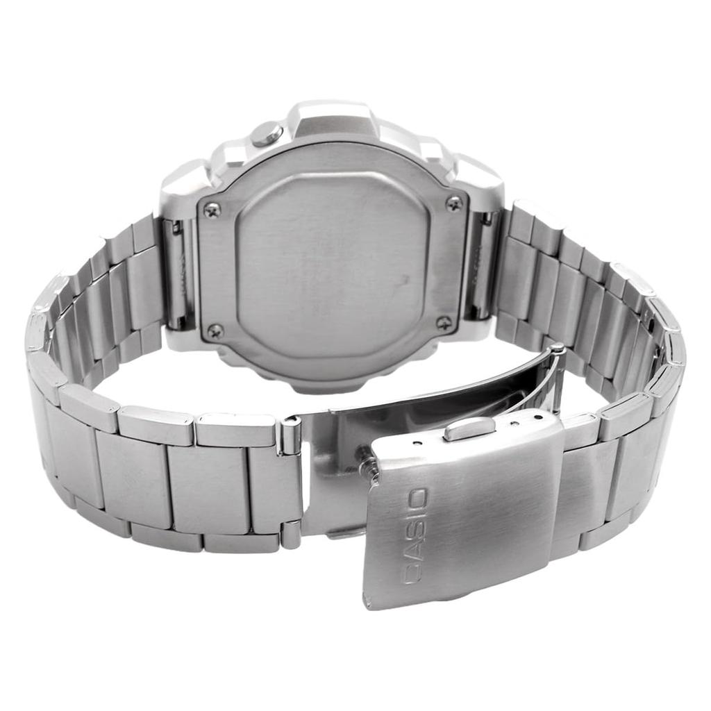 Casio Standard Digital Watch W-219HD-1AV Men's, Metal Band, Silver, Overseas Model, Parallel Import