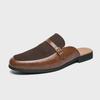 Men's British Style Leather Slip-On Business Slippers