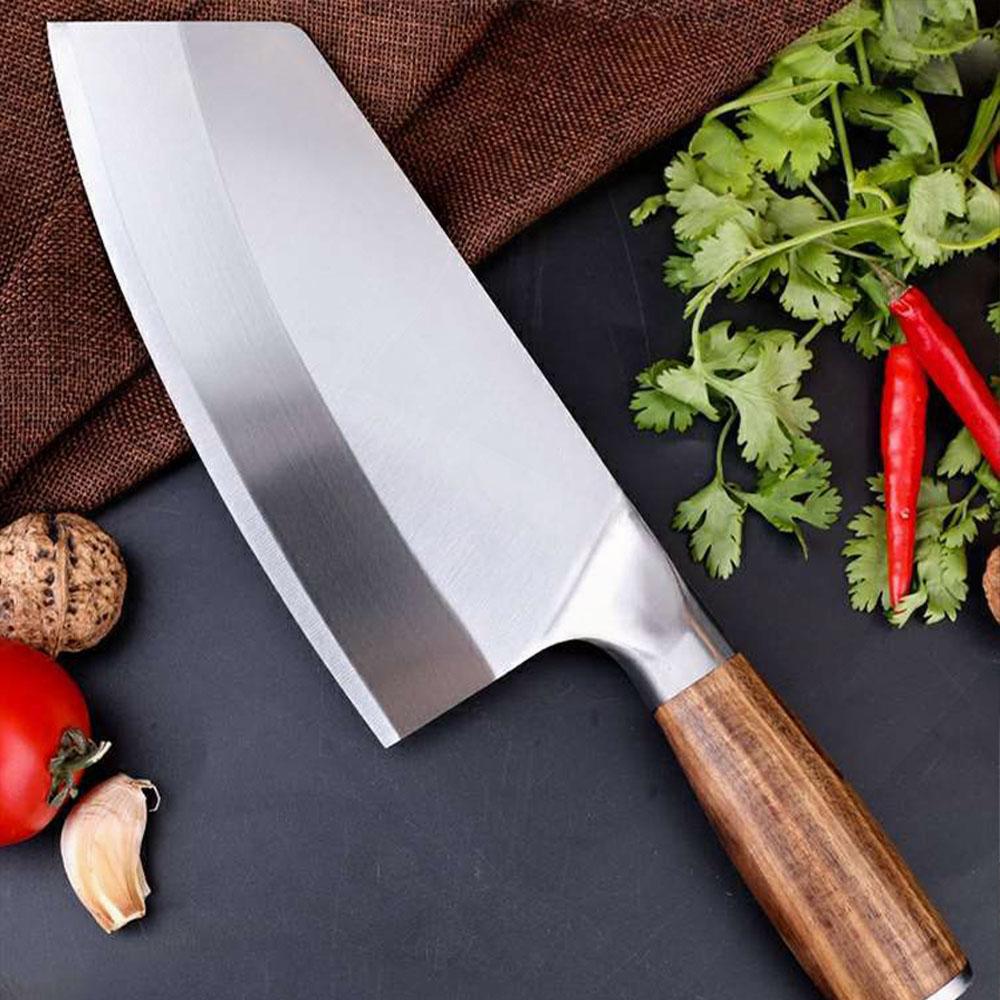 Laser Damascus Stainless Steel Cleaver Knife Wood Handle Kitchen Knives Cleaver Meat Chopping Vegetable Chef Butcher Knife Heavy