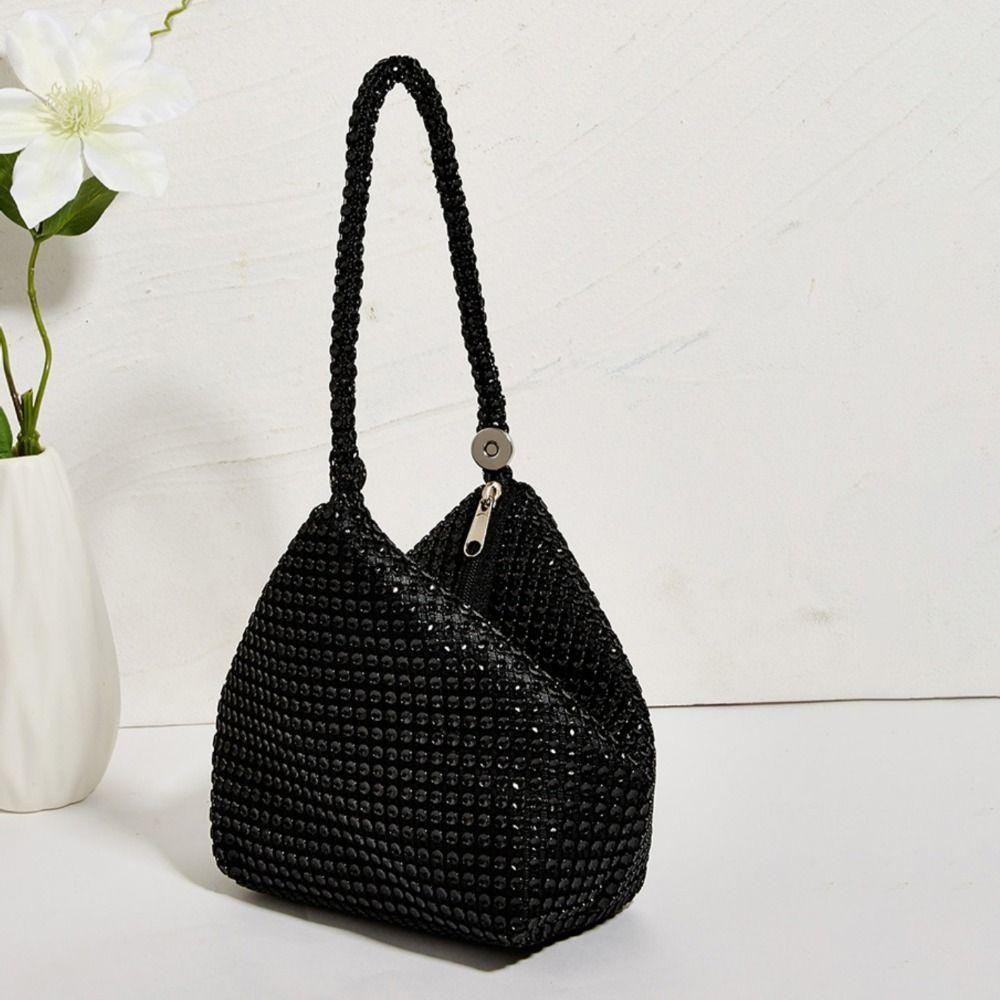 Triangle Design Sparkle Clutch Purse Sparkling Wrist Purse Banquet Bag Evening Clutch Female