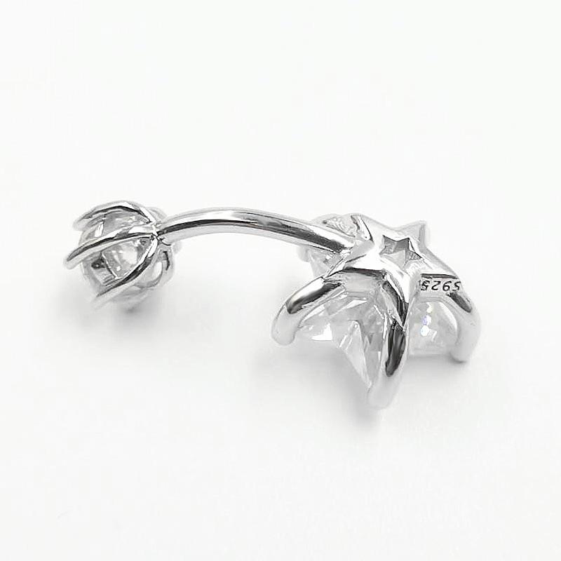 925 Sterling Silver Belly Button Rings Navel Rings Sterling Silver Belly Rings Belly Piercing Jewelry Big Star