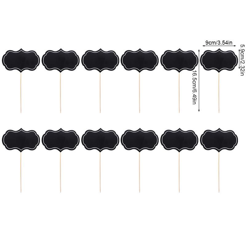 24Pcs Mini Chalkboard Cupcake Topper Food Buffet Label Signs Dessert Cake Topper Toothpick Wedding Party Christmas Decorations