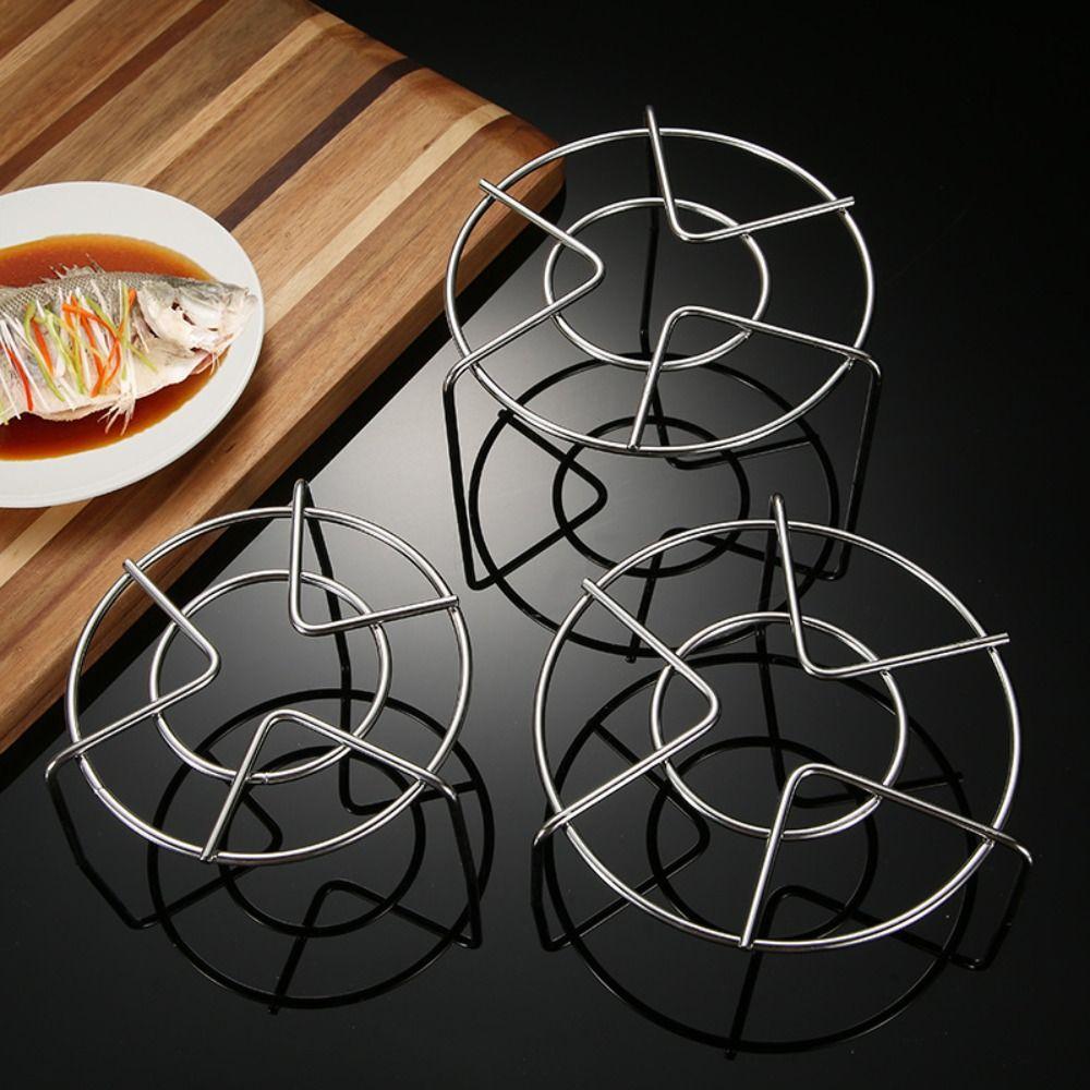 Stainless Steel Cookware Heat Resistant Kitchen Trivet Stand Steamer Steaming Tray Egg Steamer Rack