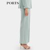 PORTS Women's Retro Grey-Green Wide-Leg Pants