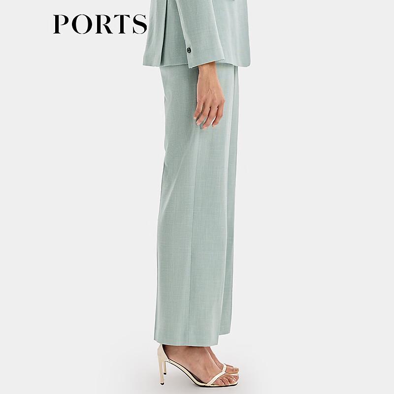 PORTS Women's Retro Grey-Green Wide-Leg Pants