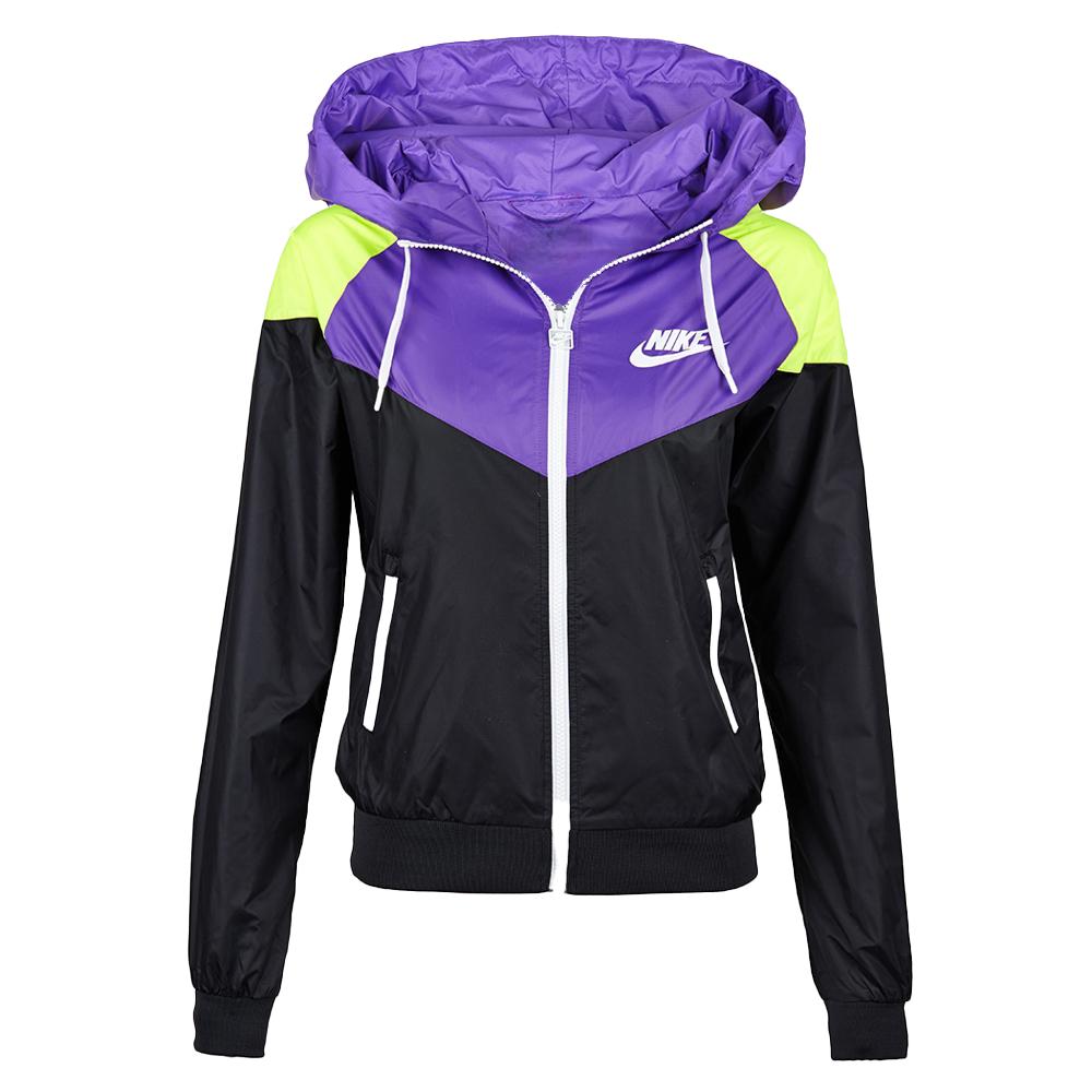 Nike Sportswear Windrunner Jacket Black Blue For Women 545909-016