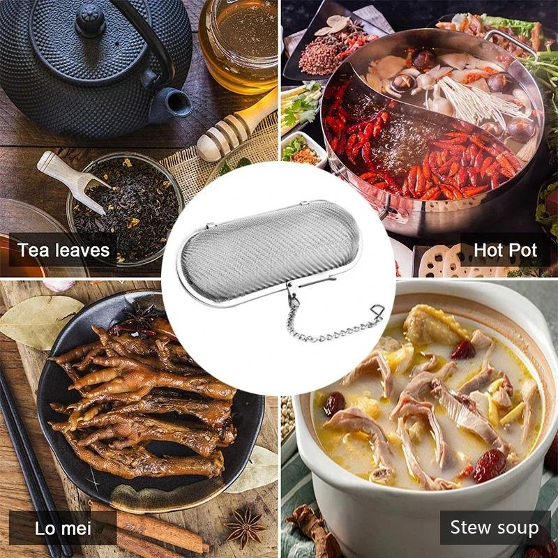 Creative Stainless Steel Cooking Spices Infuser Fine Mesh Loose Tea Herbal Strainer Multi-purpose Residue Filter for Household