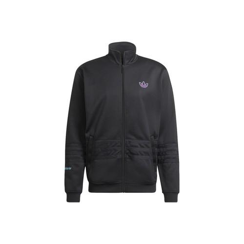 adidas Logo Embroidered Zipper Stand Collar Long Sleeve Jacket Men s Black S чёрный