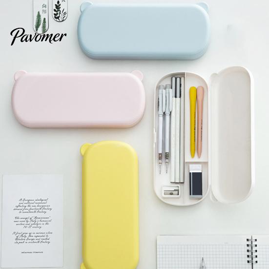 Color Pencil Case Large Capacity with Compartments, Macaron Plastic Stationery Storage Box Box, Portable Student Pen Bag for School Office Home