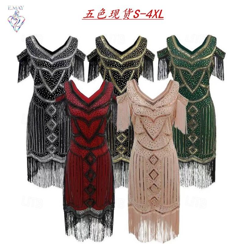 SXL Gatsby Vintage Evening Dress Tassel Dress High-end Banquet Party Sequin Dress