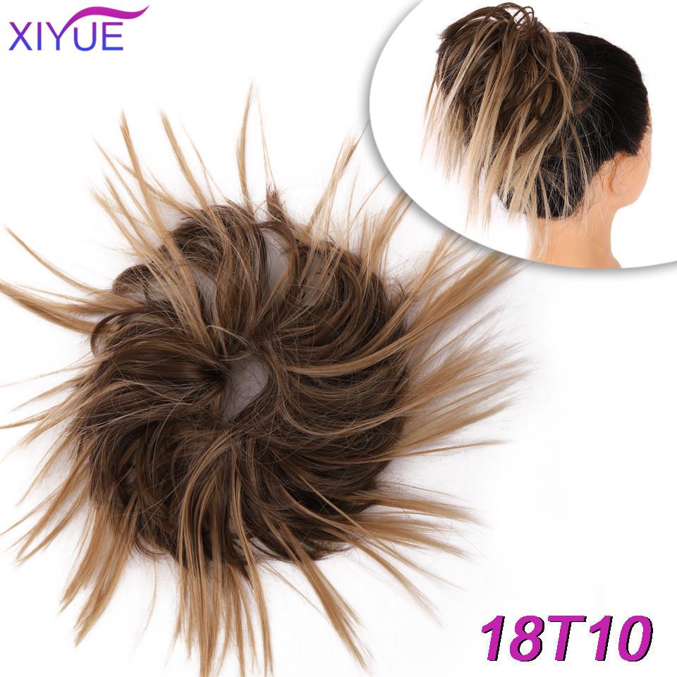 Chignon sintetic Scrunchie dezordonat Bandă elastică Coc de păr ondulat Updo Postă de păr pentru temperatură înaltă Banda de păr falsă Coadă de cal pentru gogoși