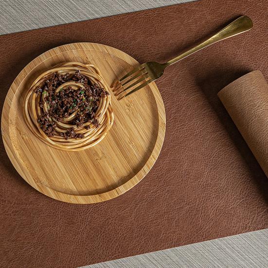 Double-Sided Placemat Waterproof Oil-Proof Heat Resistant Coaster for Dining Table Faux Leather Non-Slip Pad for Restaurant