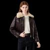 FivePlus Women's Biker Style PU Leather Down Jacket