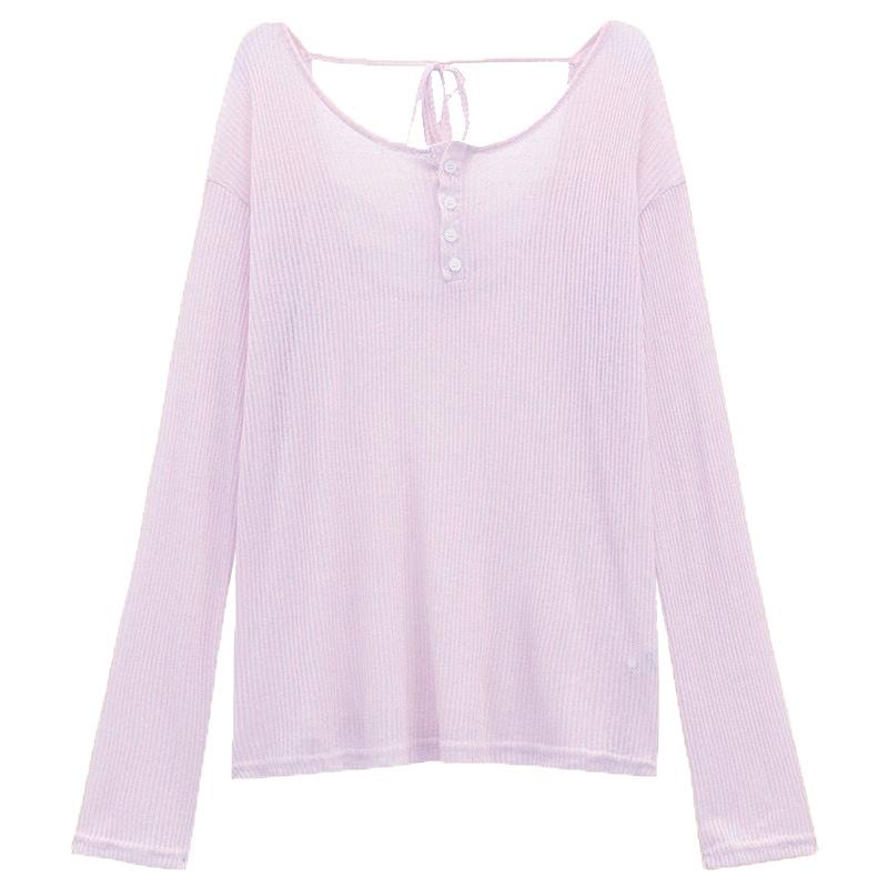 Sonnenschutzbluse Damen Schnürbluse Locker und dünn Oberteil für draußen