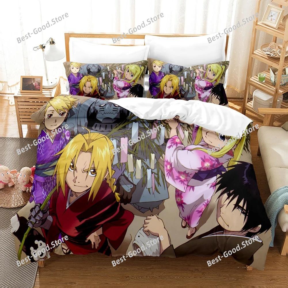 Anime FULLMETAL ALCHEMIST Bedding Sets Duvet Cover Set With Pillowcase Twin Full Queen King Bedclothes Bed Linen Home Textiles