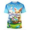 Men's Easter Bunny Tshirt Tops 3D Print Cute Rabbit With Eggs T Shirt For Men New In Round Neck Short Sleeve Tee Shirts