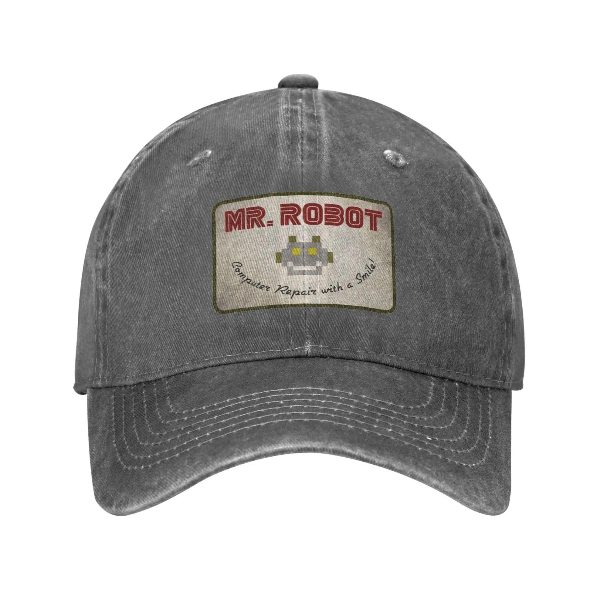 

Компьютер с Sourires Аниме Смешной Mr Robot Индивидуальная Ретро Ковбойская Стирка Бейсболки для Мужчин Джинсовая Солнцезащитная Кепка Хип-Хоп Кепка Adjustable серый