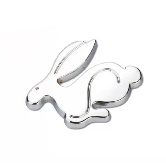 1Pcs Universal Cartoons Car Styling Decal for VW 3D Metal Running Rabbit Logo Chrome Emblem Rear Trunk Badge Accessories