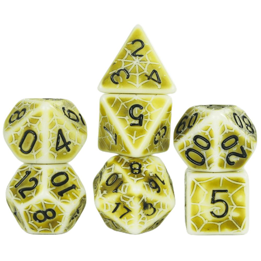 7pcs Dice Set D&D Spider Web Polyhedral DND Dice for DND TRPG Games