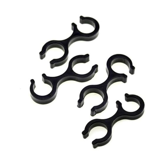 Trekking Pole Holder Double Rod Buckle Connector Outdoor Trekking Pole Storage Buckle Climbing Pole Cane Accessory Pole Clip (Black 4 Pieces)