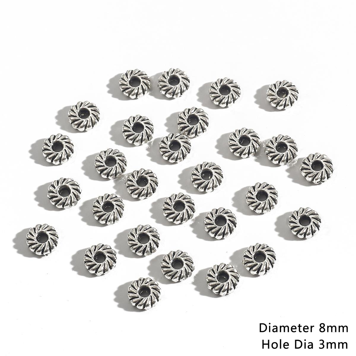 

30-200 шт. металлические бусины тибетские серебряные бусины-разделители для изготовления ювелирных изделий Европейский браслет DIY ремесленные фурнитура рождественские подвески 11 7mm 30pcs серебряный