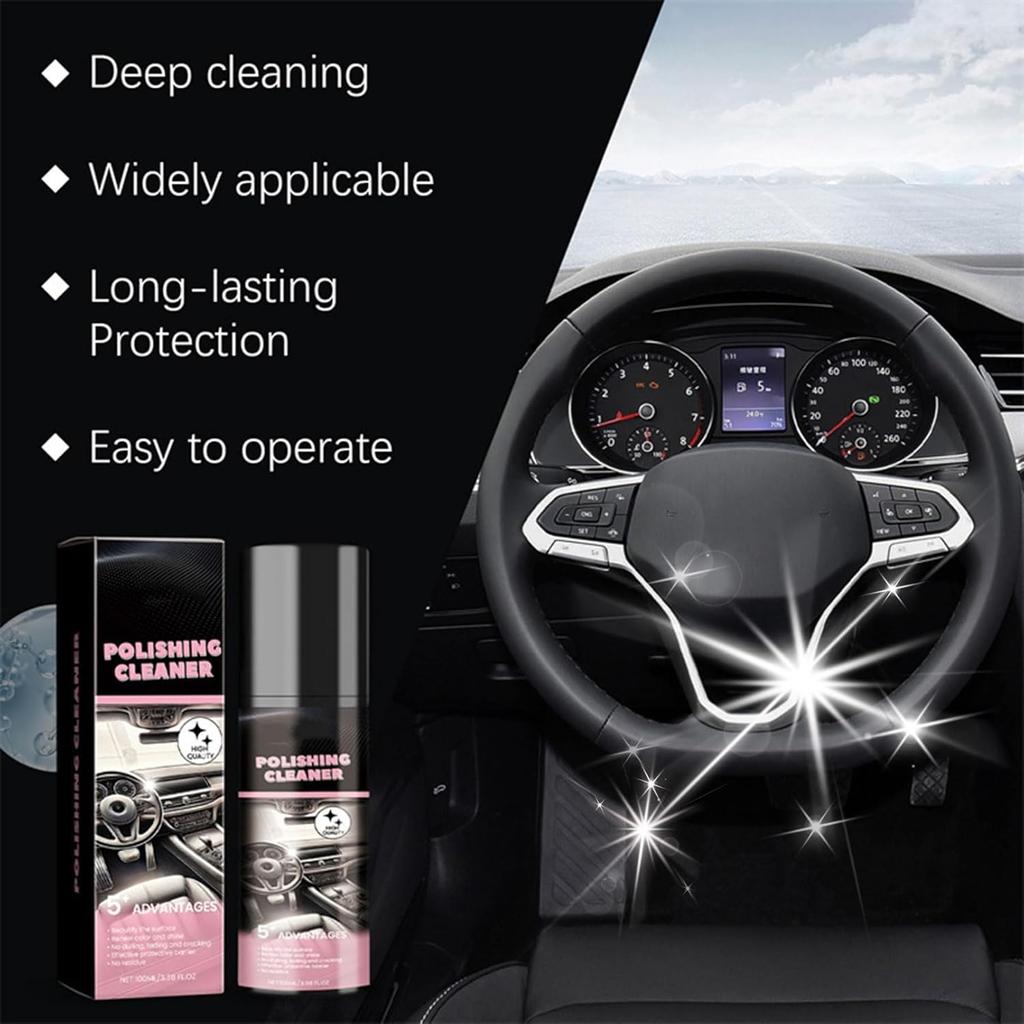 Polishing Cleaner Car Interior Spray, 100ml Car Interior Cleaner, Polishing for Vehicle Detailing, Vehicle Polish (1)