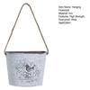 Hanging Flowerpot Retro Style Exquisite Pattern Lanyard Design Rust-proof Sturdy Construction Decorative Iron