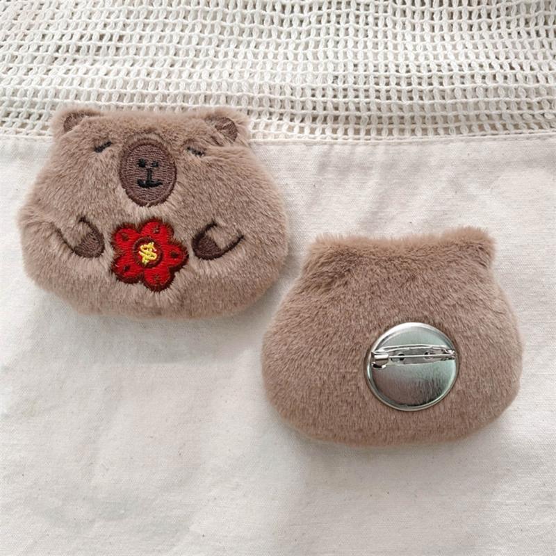 Adorable Capybara Toy Brooches Soft and Comfortable Pin Perfect for Craft Lovers