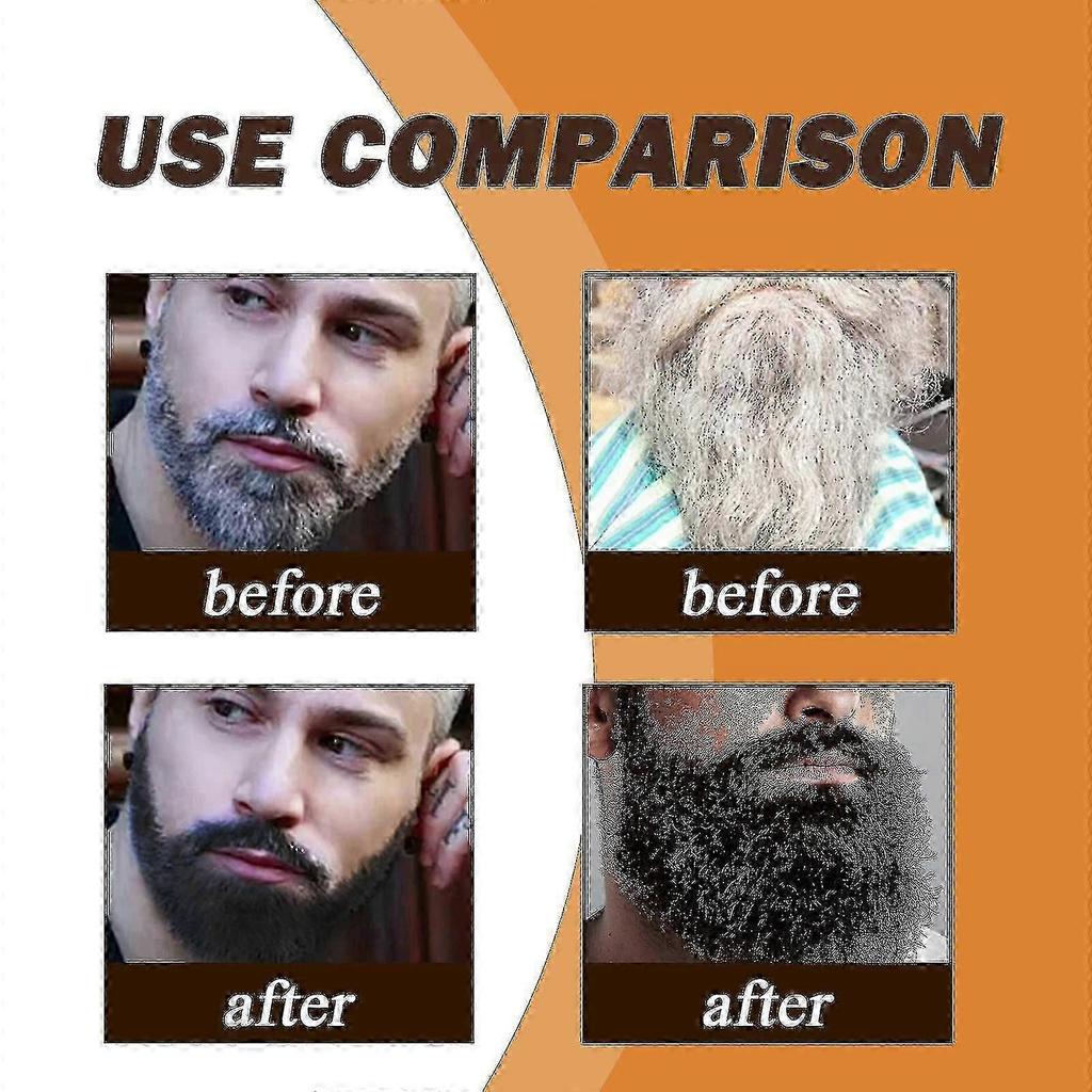 Men's Permanent Beard Dye Shampoo - 30ml Formula for Grey Coverage & Styling
