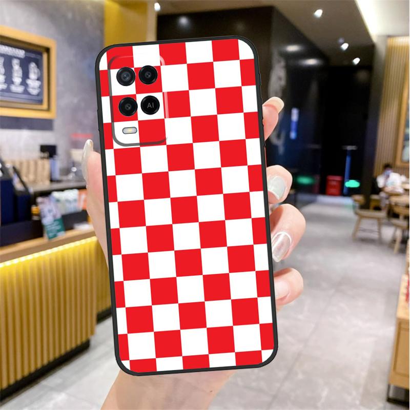 Checkerboard Checkered Board Case For Oppo A80 A40 A60 A18 A38 A58 A78 A98 A96 A76 A16 A94 A74 A54 A15 A17 A57 A77 A5 Pro