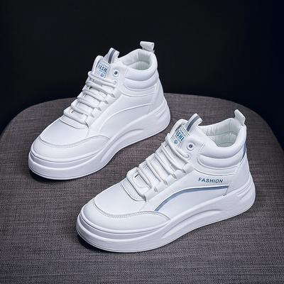 2025 vår ny ins koreansk version av högklackade little white shoes med tjock sula för damers tidestudenter löpning vardagliga brädskor för damer SH888