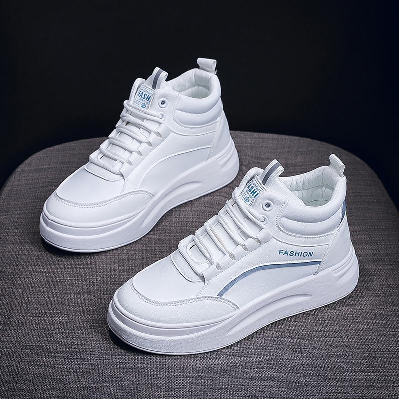 Autumn new thick-soled high-top little white shoes for women's trendy students running casual board shoes for women SH888