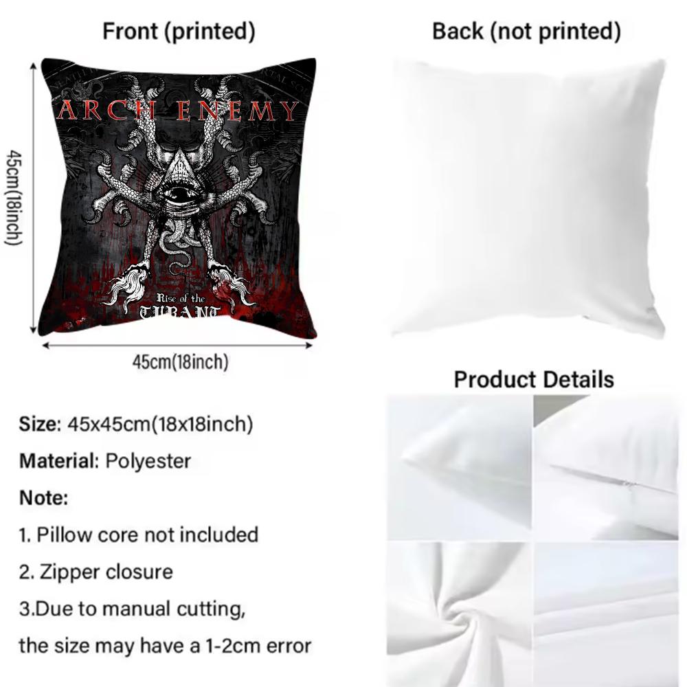 A-Arch Enemy Band Cushion Cover Comfortable Reversible Pillow Cover Ideal For Car Sofa Bedroom & Beyond