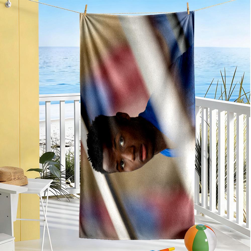 Football Player Celebration Gesture Beach Towel High Absorbency & Quick-Dry Comfortable Lightweight