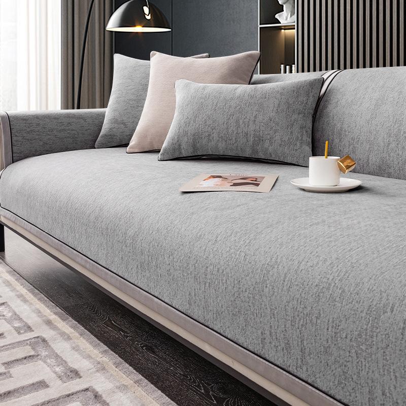 Chenille Sofa Cushion, Universal Anti-slip Cushion for All Seasons, Light Luxury Leather Sofa Cover, Modern High-end Backrest Cover Cloth