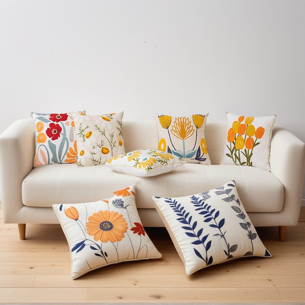 Nordic Style Sofa Living Room Pillow Ornaments Home Decoration Bedside Large Backrest Pillow Case Bay Window Small Daisy