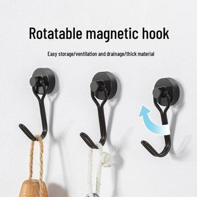 Magnetic Rotating Hook for Kitchen, Refrigerator, and Doors - Punch-Free & Traceless